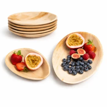 Oval Palm Leaf Plates | Eco-Friendly Disposable Plates | 25 Pieces