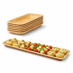 Long 33cm Rectangle Palm Leaf Serving Trays | Eco-Friendly Platters | Premium Party Serveware | 25 Pieces