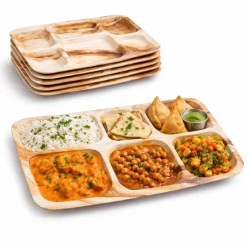 Rectangular Palm Leaf Thali Plates