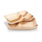 Two-Compartment Palm Leaf Plates