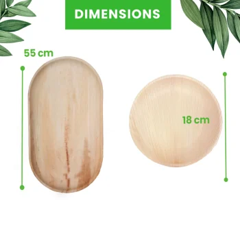 440-Piece Wedding Catering Premium Bundle | Palm Leaf Plates, Bowls, Platters, Wooden Cutlery, & Champagne Tray Set | (100 persons)