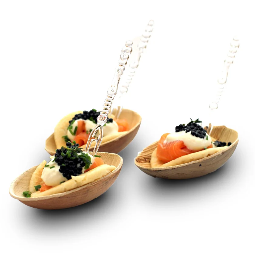 39 Egg-Shaped Palm Leaf Dishes | Eco-Friendly Mini Bowls | 8cm Appetizer Dishes