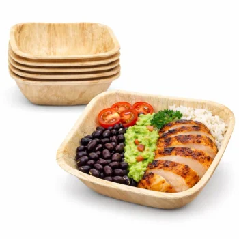 Premium Square Palm Leaf Bowls 14cm | Eco-Friendly Disposable Bowl