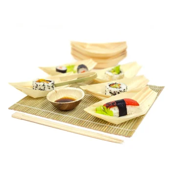 Wooden Serving Boats 7 Sizes | Eco-Friendly Food Boats | Natural Bamboo Bowls